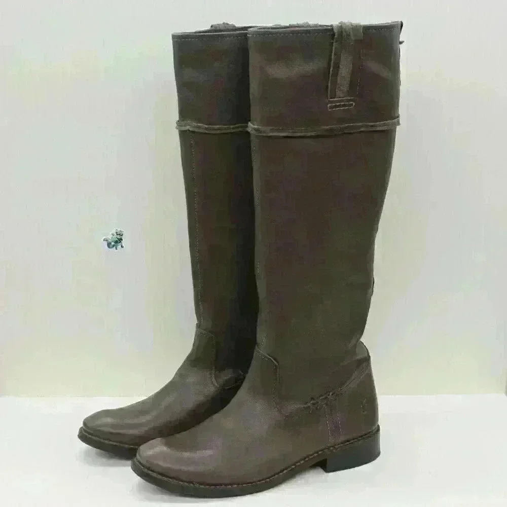 Frye Shirley Artisan Women's Charcoal Leather tall Riding Boots Size US 7 B